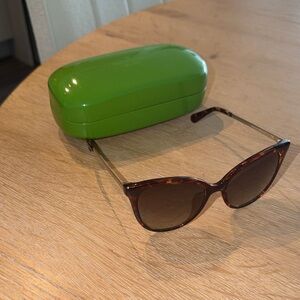 Kate Spade Tortoise Shell Sunglasses with Green Case